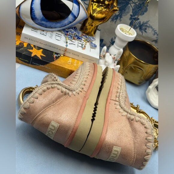 🆕 MOU 🧿 NWOT WOB Metallic Peach Eskimo Ankle Boot, *MIX PAIR SZ 37(L) & 38(R)* - Picture 14 of 15